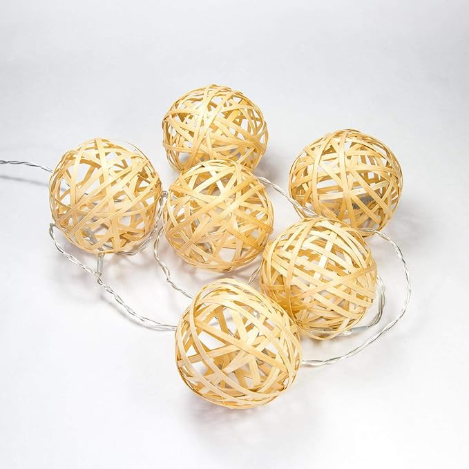 elumining Nomad Indoor LED String Lights, LED Warm White, Bamboo Ball,USB,7ft | Amazon (US)