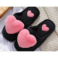 Cute Love Fluffy Home Slippers Cozy Heart Design, Soft Comfort For Indoor Relaxation, Indoor Footwear The Girls Comfy Valentine Gift | Etsy (US)