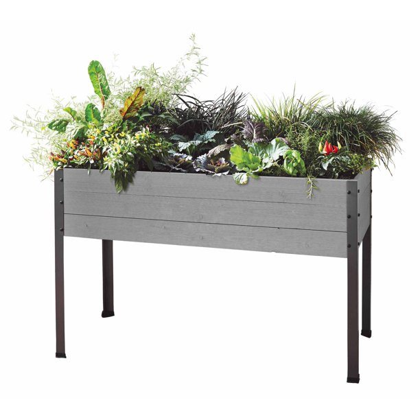 CedarCraft Elevated Spruce Planter 47 x 21 x 30"H - Combed Gray | Walmart (US)