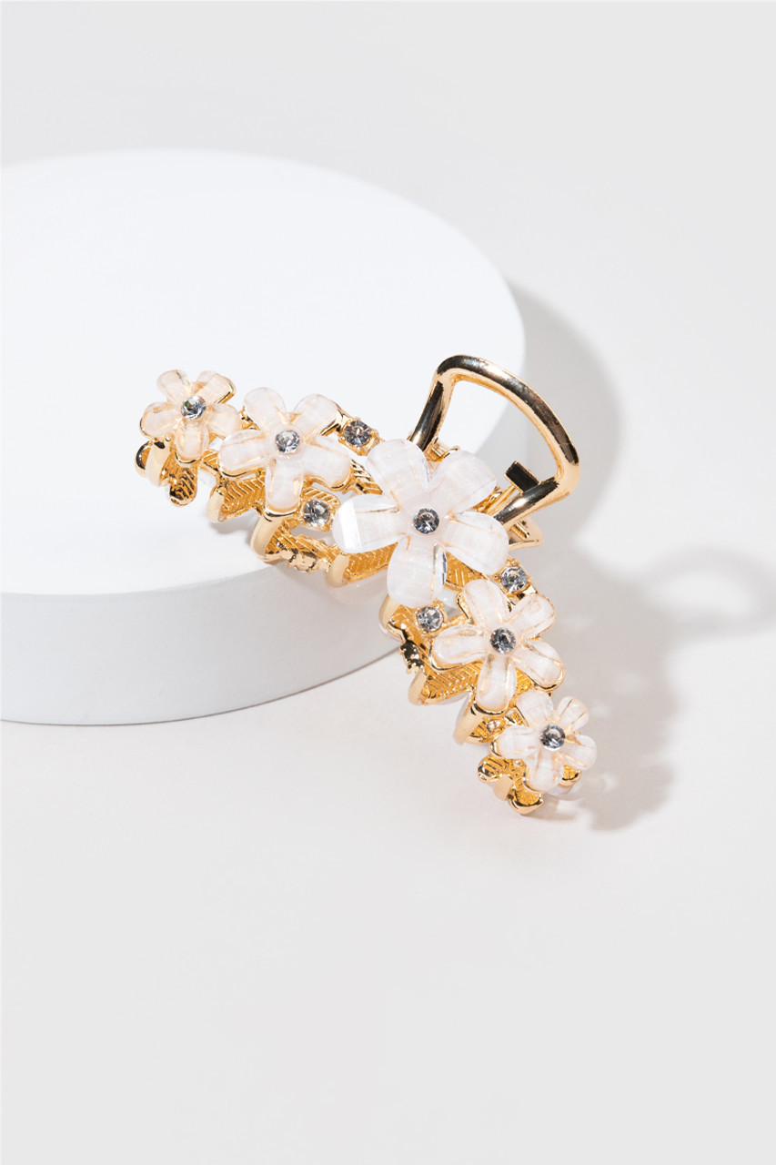 Abigial Crystal Flower Claw Clip | Francesca's