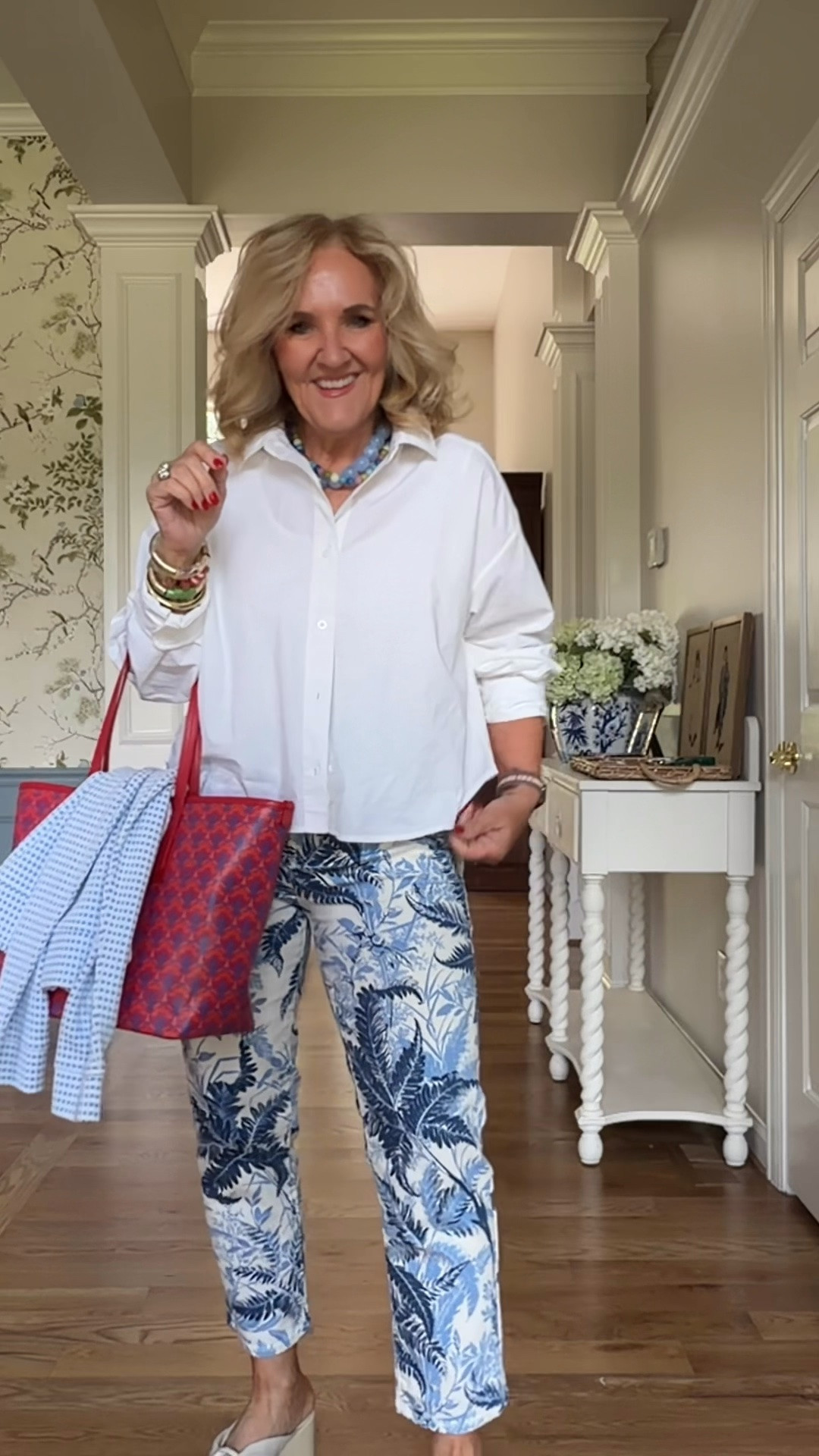 TALBOTS SALE! 💙 

These palm print jeans are one of my favorite summer pieces! The blue and white print is fresh, fun, and so easy to style with a classic white button-down. Finish the look with platform sandals and a lightweight sweater over your shoulders for an effortlessly polished outfit.

💡 LTK MADE EASY
❤️ Heart = Support my posts!
🔖 Save = Get sale & restock alerts
📋 Lists = Keep favorites organized
📲 Share = Send lists and products to a friend. Hello, Christmas List!
💬 Comment = Ask me anything about sizing or fit. :-)

#LTKootd #LTKOver40 #LTKSaleAlert