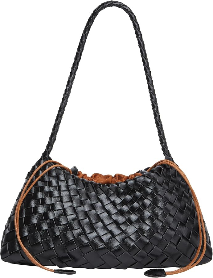 Woven Hobo Bags Women Trendy Suede Bucket Purse Shoulder Bag Tote Handbag | Amazon (US)