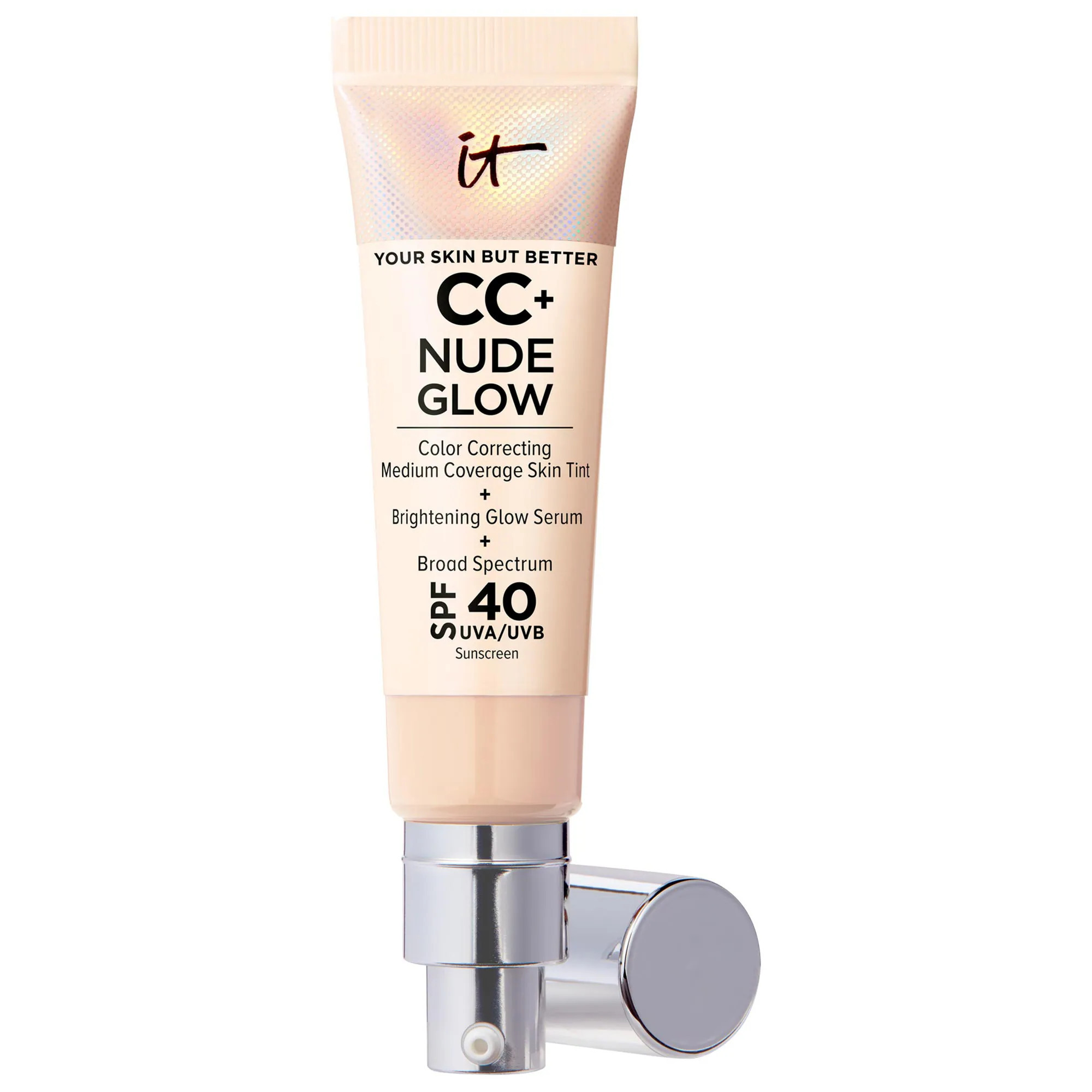 IT Cosmetics CC+ Nude Glow Lightweight Foundation + Glow Serum with SPF 40 and Niacinamide Light 1.1 oz / 32 mL | Sephora (US)