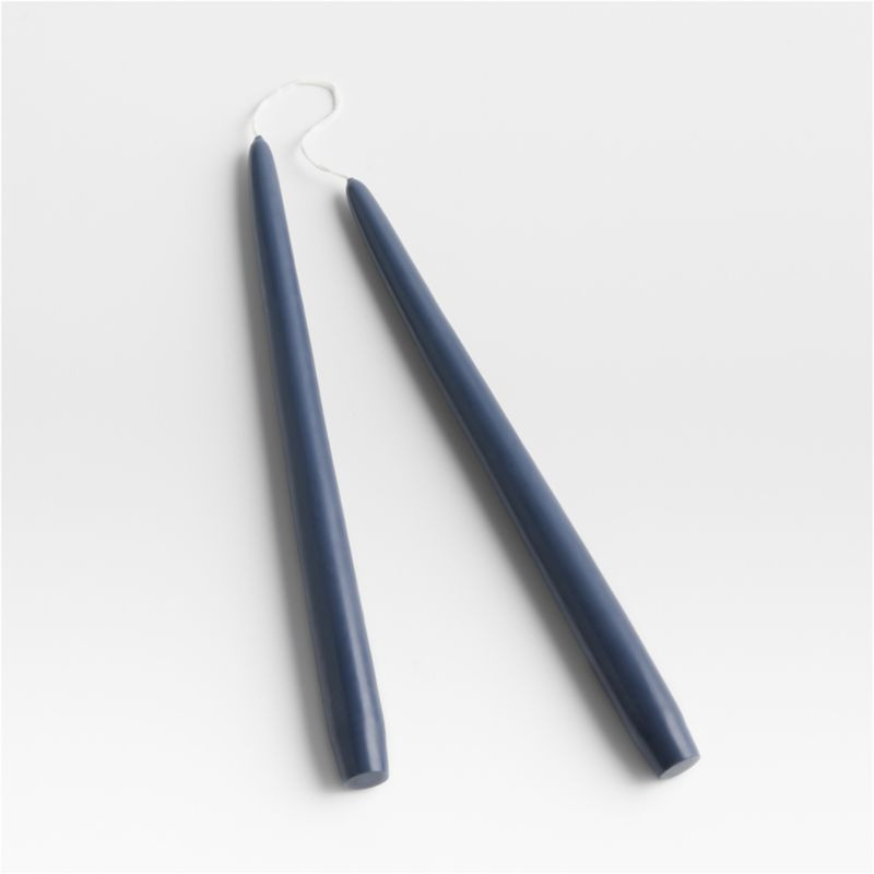 Dipped Dark Navy Blue Taper Candles 12", Set of 2 + Reviews | Crate & Barrel | Crate & Barrel