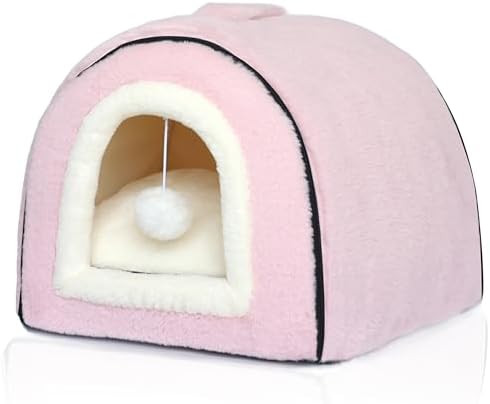Cat Bed for Indoor Cats，Foldable cat cave，Anti-Slip & Water-Resistant Bottom，cat Houses for... | Amazon (US)