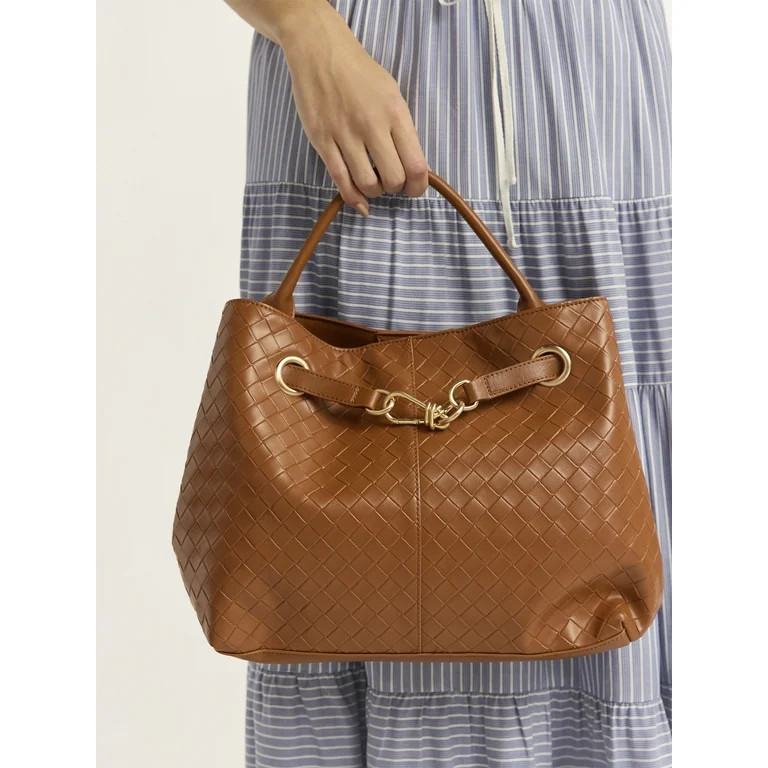Time and Tru Women's Hazel Satchel, Cognac Brown | Walmart (US)