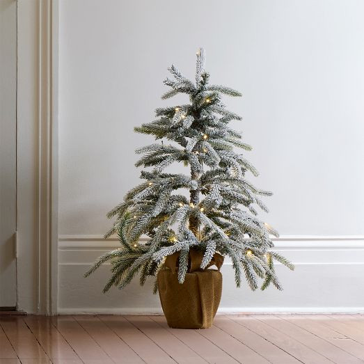 Faux Flocked Pre-Lit Tree | West Elm (US)