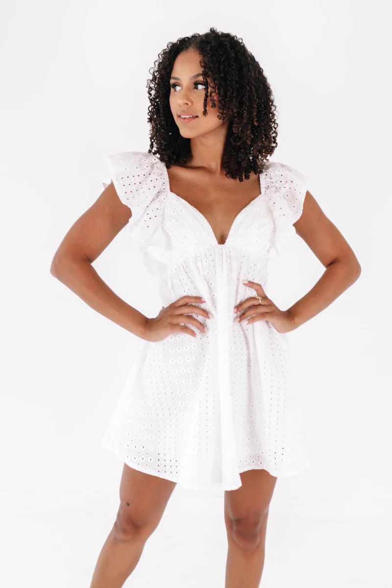 Santa Monica Strolls Dress - White | The Impeccable Pig