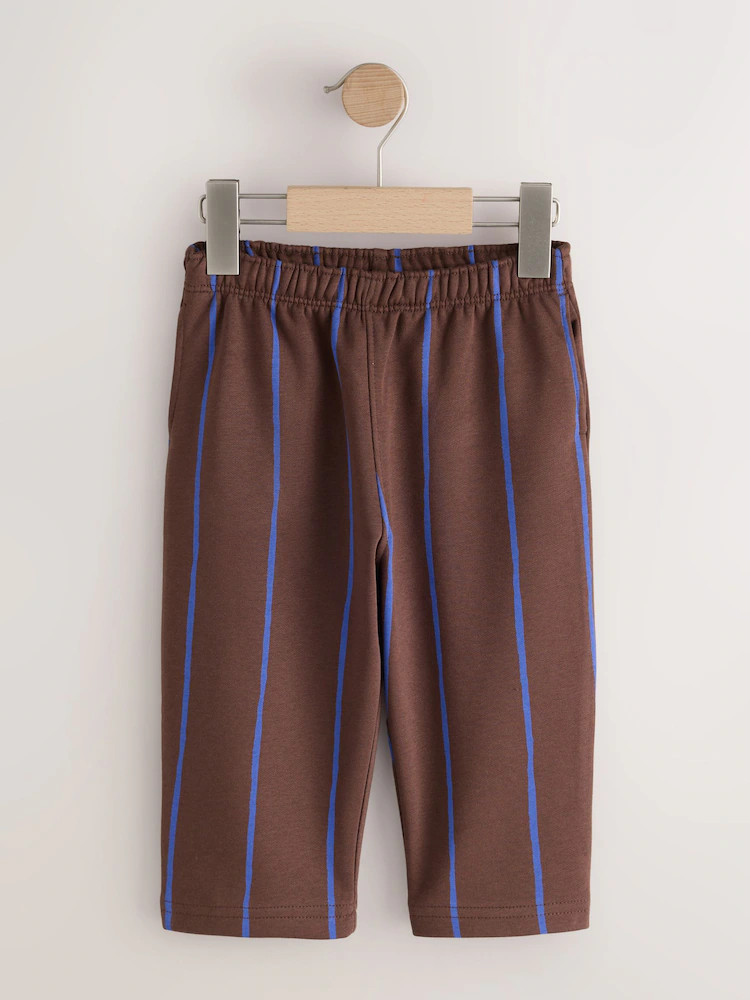 Blue/Brown Stripe Single Wide Leg Jersey Joggers (3mths-7yrs) | Next US