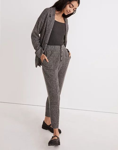 Knit Huston Button-Front Pants in Houndstooth Check | Madewell