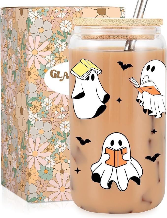 Fairy's Gift Ghost Reader Halloween Cup, Cute Halloween Spooky Gifts for Book Lovers, 16oz Iced C... | Amazon (US)