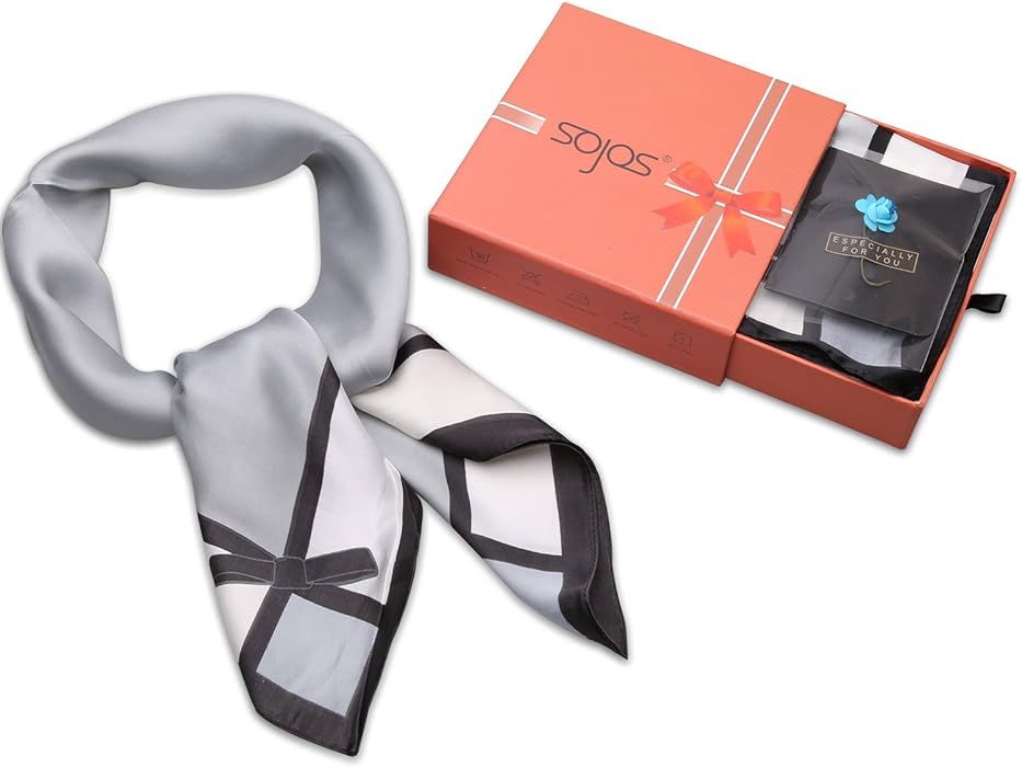 Silk Like Scarf Satin Hair Scarf Fashion Neck Scarfs for Women 27'' x 27'' SC303 | Amazon (US)