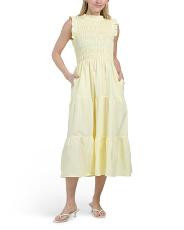 Made In Italy Sleeveless Ruffled Tiered Smocked Top Maxi Dress | TJ Maxx