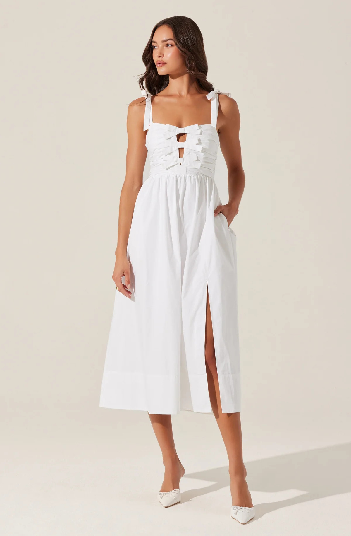 Helia Bow Front Midi Dress | ASTR The Label (US)