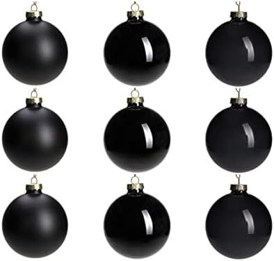 DN DECONATION Black Glass Christmas Ball Ornaments, 3.15” Hanging Christmas Baubles for Xmas Tr... | Amazon (CA)