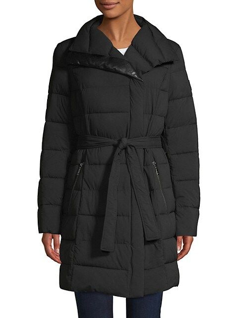 Tahari Belted Puffer Coat on SALE | Saks OFF 5TH | Saks Fifth Avenue OFF 5TH
