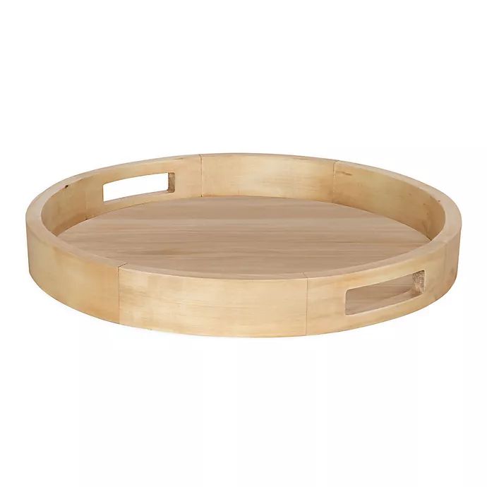 Kate and Laurel™ Hutton Round Wood Tray in Natural | Bed Bath & Beyond