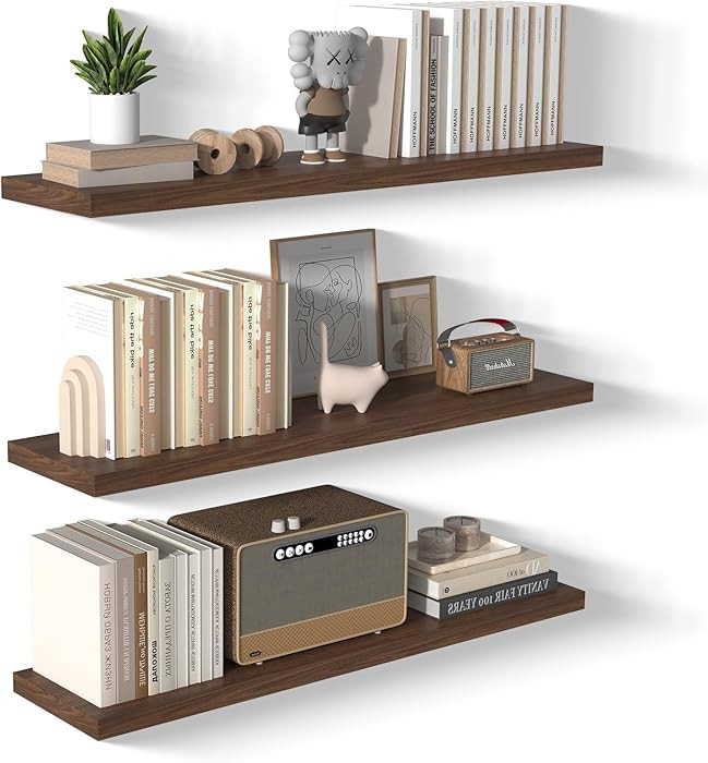 Landmok Large Floating Shelves for Wall 3 Pack Deep Floating Shelves No Drilling Accessories Incl... | Amazon (CA)