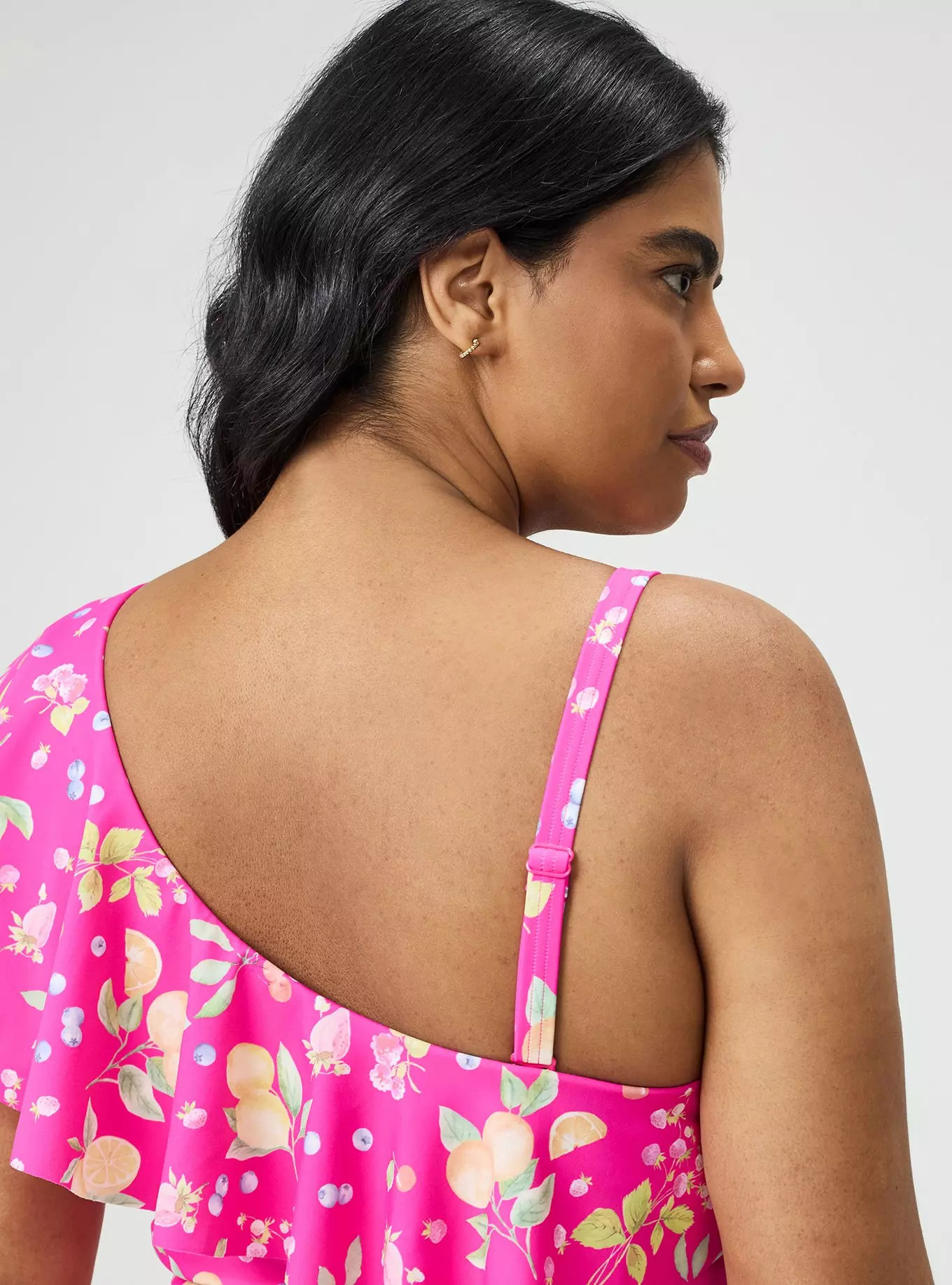 Wireless One Shoulder Flounce Bikini Top | Torrid (US & Canada)