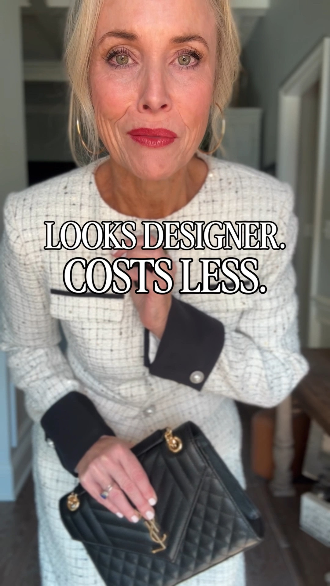 Looks designer. Costs less. I am in my true size medium in this two piece suit set! 



#LTKMidsize #LTKOver40 #LTKootd