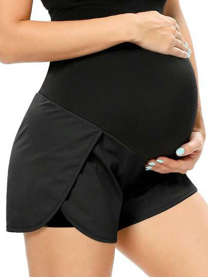 Fitglam Women's Maternity Workout Shorts Over Belly Buttery Soft Athletic Yoga Running Shorts Wit... | SHEIN