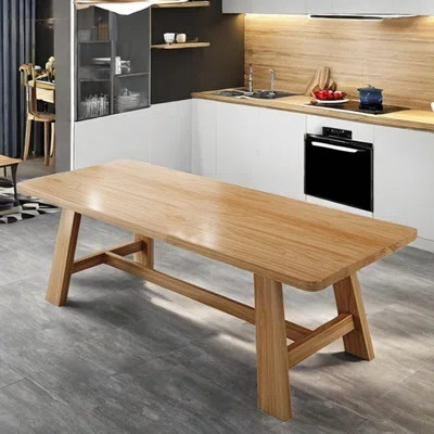 Ash Wood Dining Table Solid Wood Legs Smooth Edges | Wayfair North America