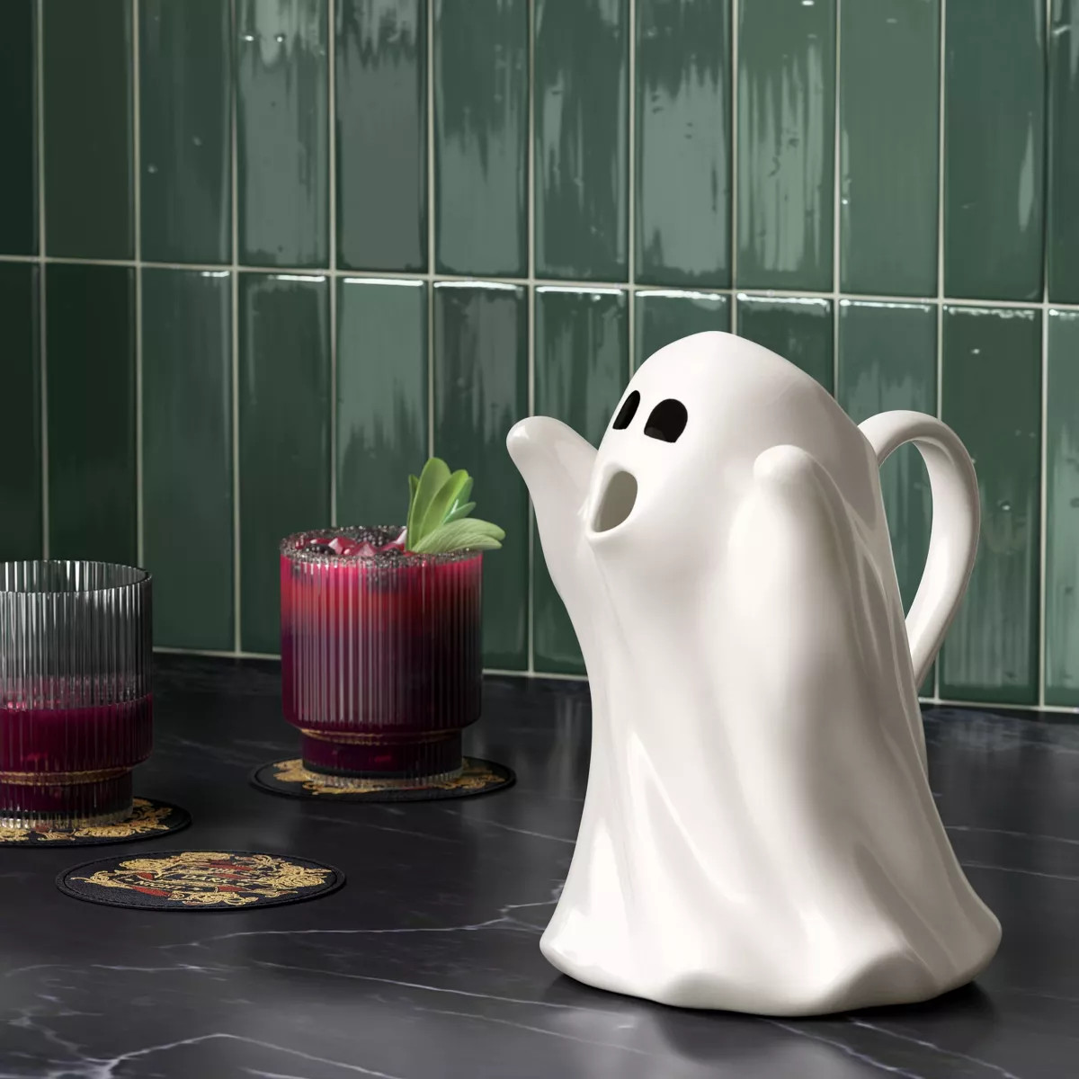 1280ml Halloween Stoneware Ghost Beverage Pitcher White - Threshold™ | Target