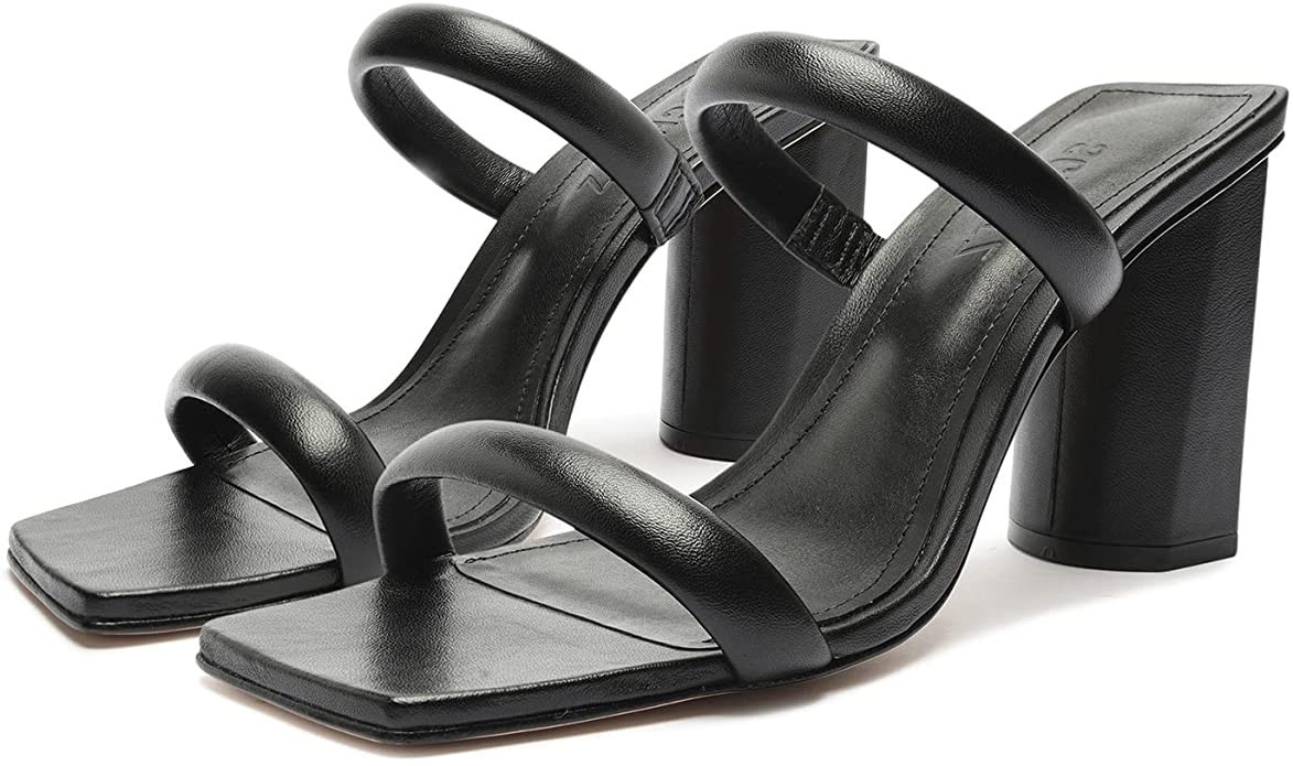 SCHUTZ Women's Ully Double Strap Slip-On Heeled Sandal | Amazon (US)