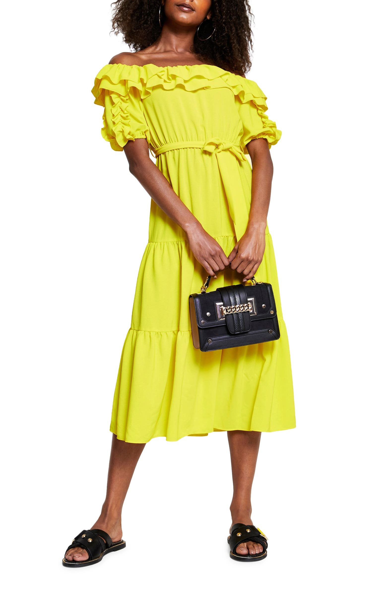 Gigi Bardot Off the Shoulder Midi Dress | Nordstrom | Nordstrom