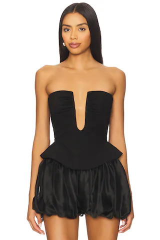 MISHA The Caspian Corset Top in Black. - size L | Revolve Clothing (Global)