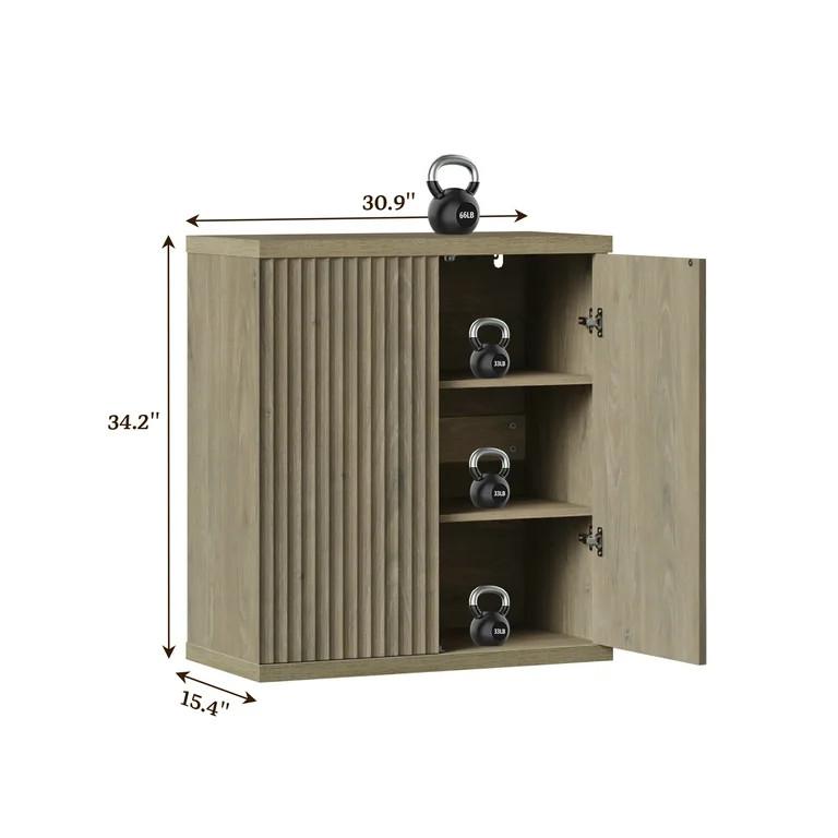 SICOTAS 30.9" Sideboard Buffet Cabinet Set of 2 with Storage Mid Century Modern Buffet with Adjus... | Walmart (US)