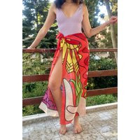 Long Pareo Scarf, Beach Cover Up, Colorful Scarf, Multicolor Beach Wrap, Cover Up | Etsy (US)