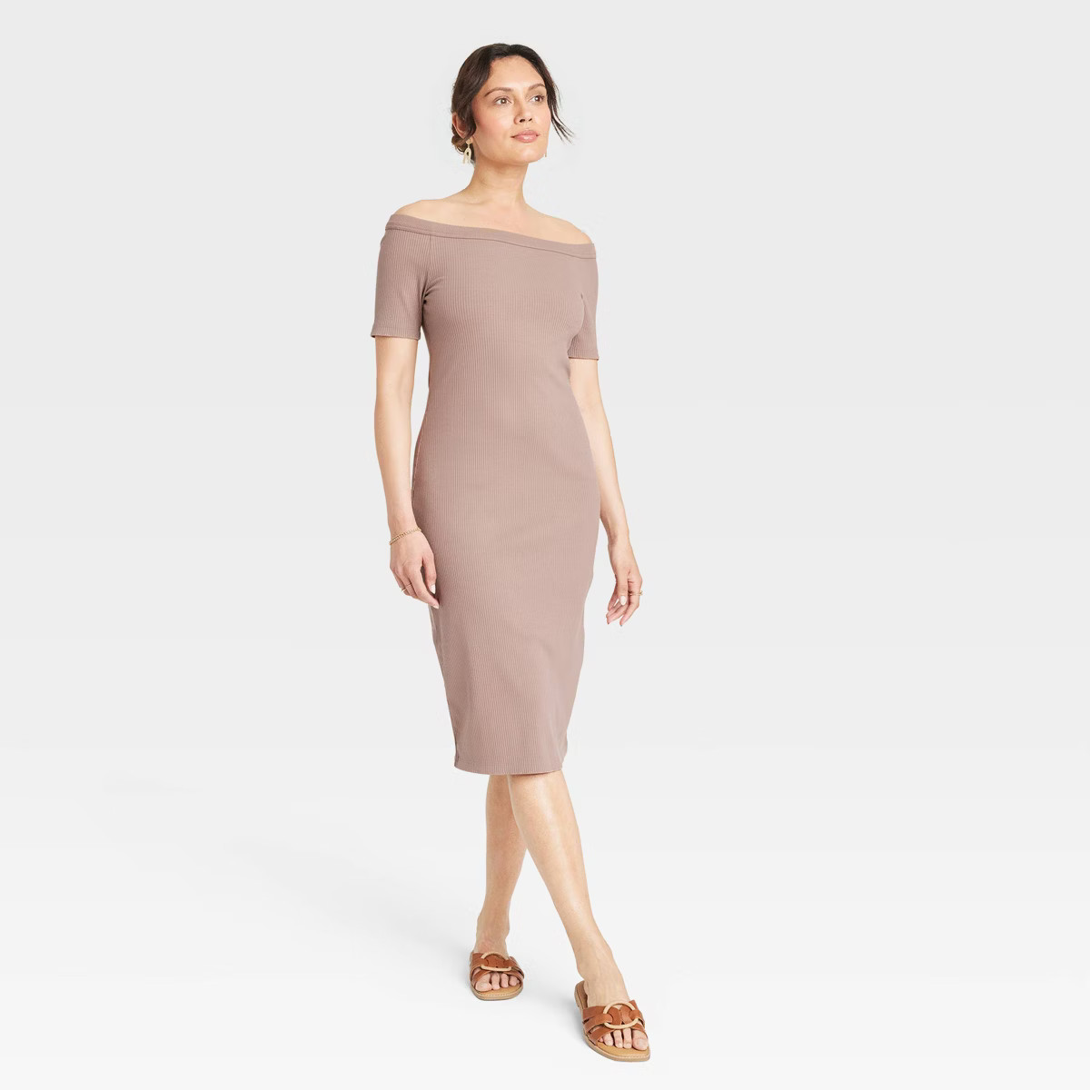 Women's Off Shoulder Midi Bodycon Dress - Universal Thread™ | Target