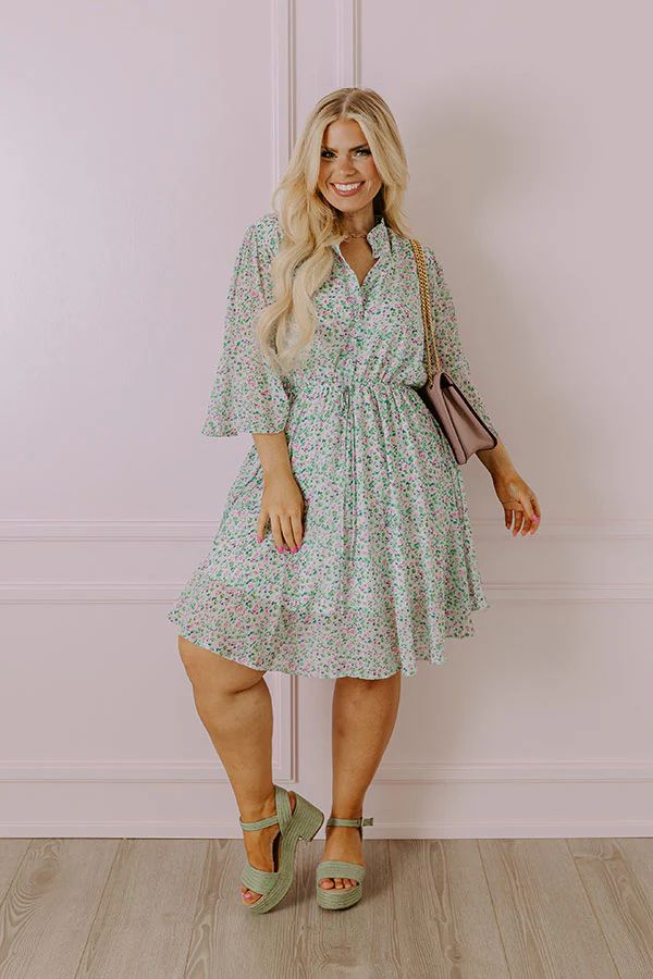 Headed Down Memory Lane Dress In Mint Curves | Impressions Online Boutique