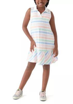 Crown & Ivy Girls 7-16 Sleeveless Knit Polo Dress, Small | Belk