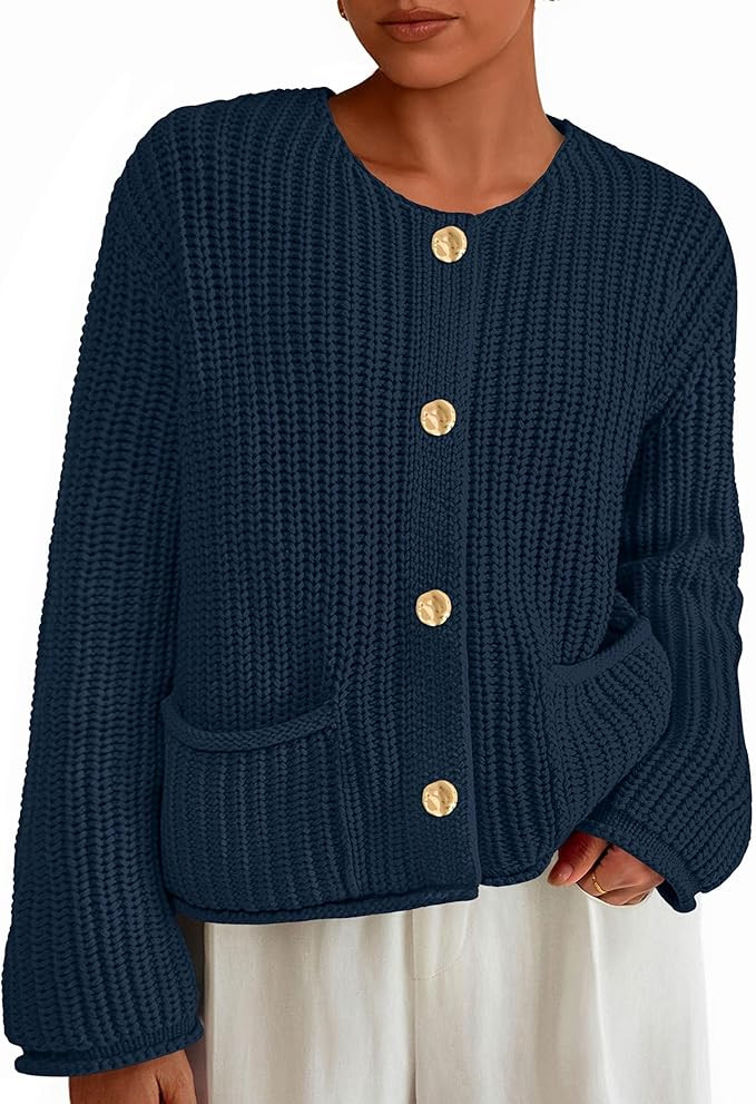 PRETTYGARDEN Cardigan Sweaters for Women 2025 Trendy Oversized Knit Chunky Button Cardigans Fall ... | Amazon (US)