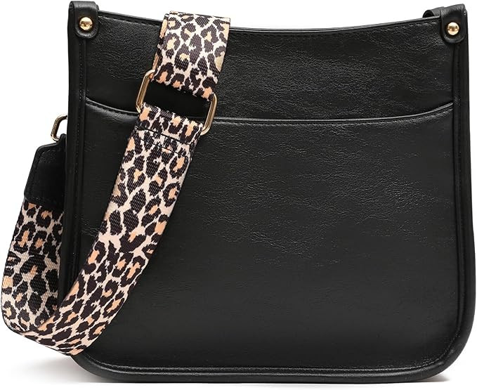 KOGTLA Women's Crossbody Shoulder Bag with Leopard Guitar Strap, Vegan Leather Purse Handbag Buck... | Amazon (US)