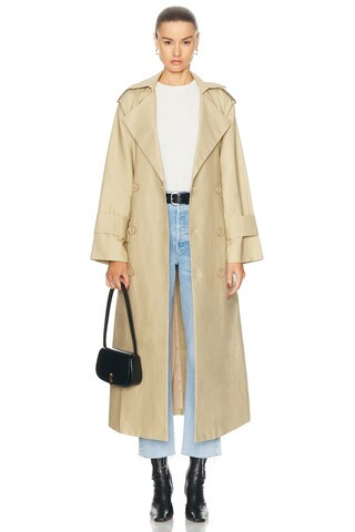 AEXAE Trench Coat in Beige - Beige. Size S (also in L, M). | FWRD 
