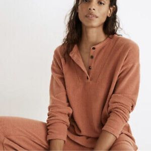 Madewell MWL Cozy Brushed Henley Pullover Lonf Sleeve Lounge Top | Poshmark