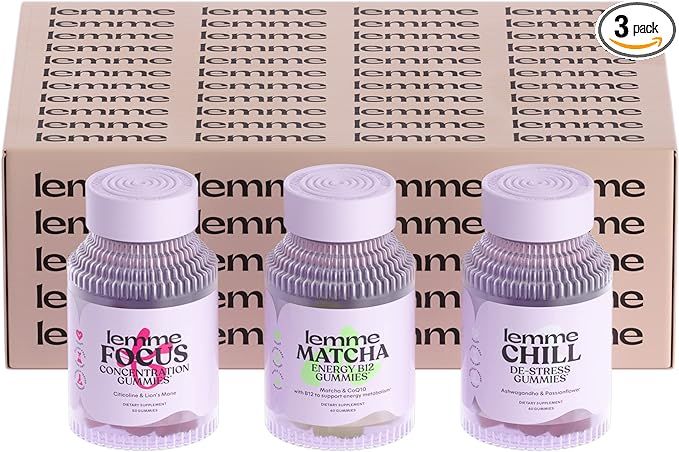 Lemme Essentials Bundle (Gift Box) - Matcha, Chill and Focus Gummies to Support Energy Metabolism... | Amazon (US)