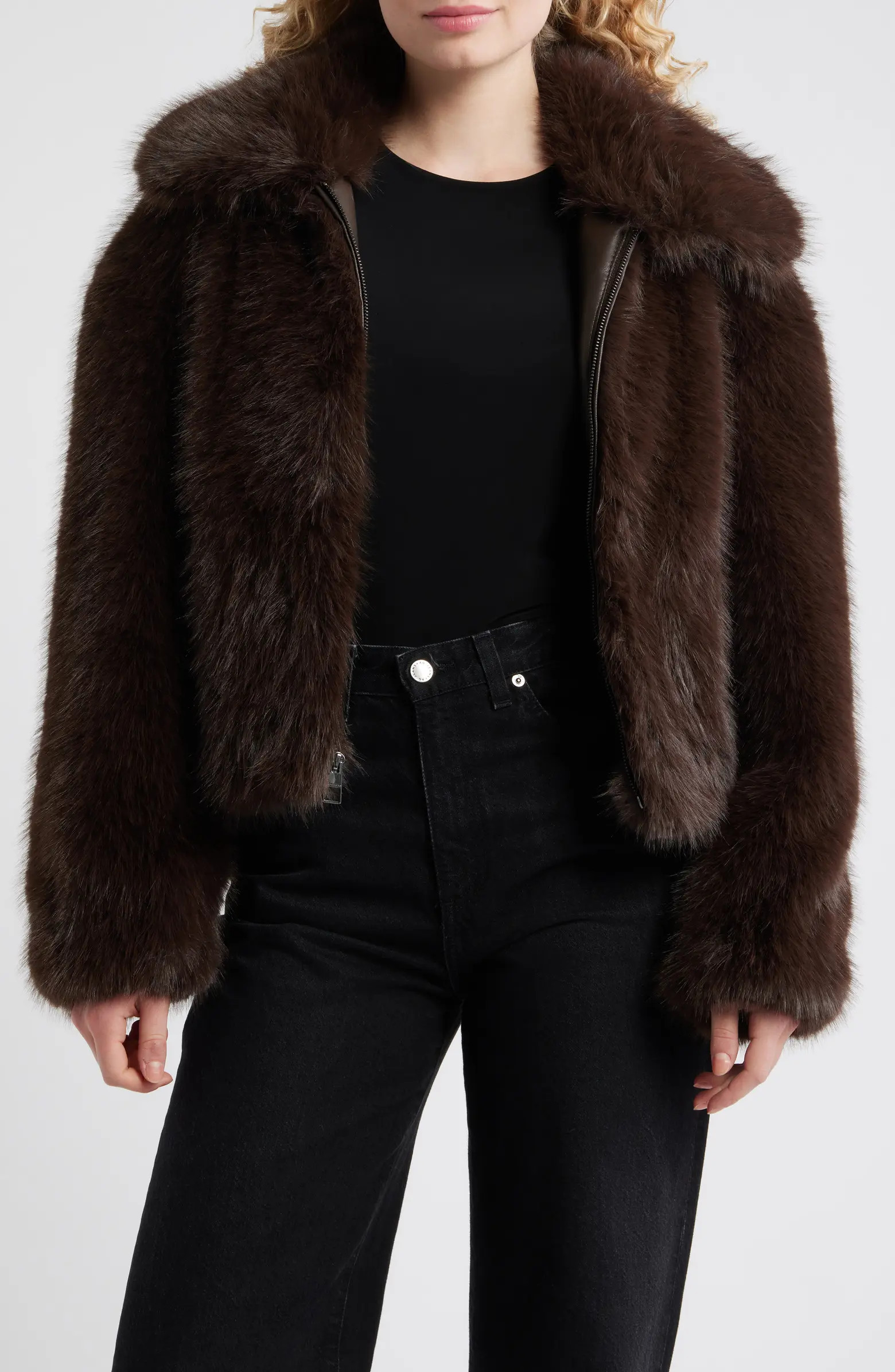 Cropped Faux Fur Jacket | Nordstrom