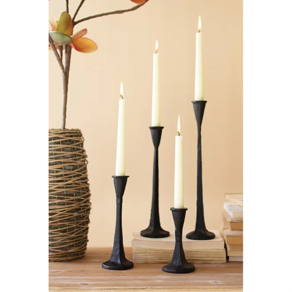 Hermione Nandina 4 Piece Iron Tabletop Candlestick Set | Wayfair North America
