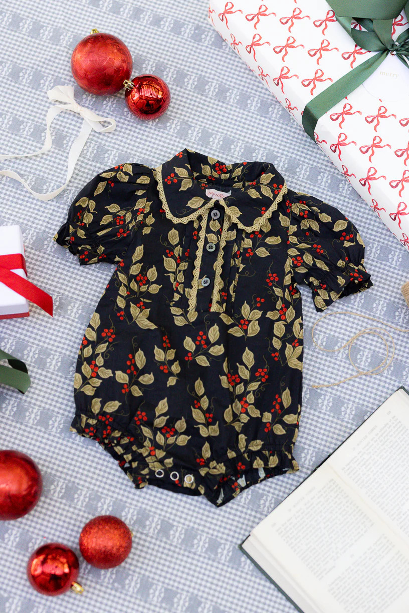 Baby Sophia Romper in Holly Berry - FINAL SALE | Ivy City Co