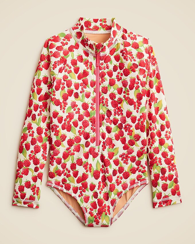Girls' zip-up rash guard one-piece swimsuit | J. Crew US
