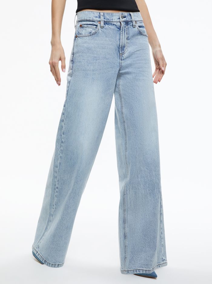 TRISH MID RISE BAGGY JEAN | Alice + Olivia