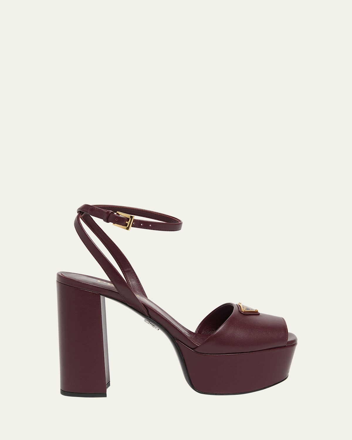 Nappa Triangle Peep-Toe Platform Sandals | Bergdorf Goodman
