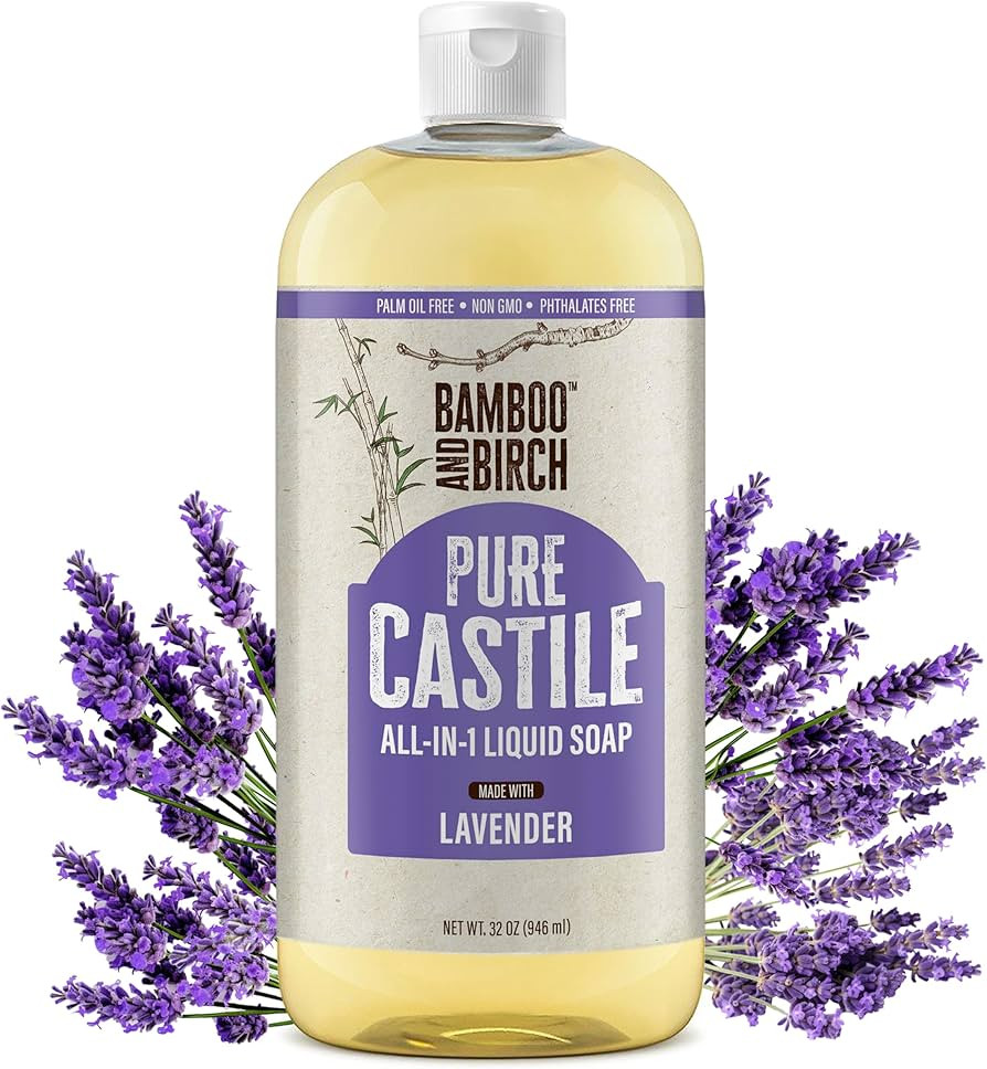 Pure Castile Soap Liquid Organic, Certified Palm Oil Free Natural Soap, Lavender, 32 oz | Amazon (US)