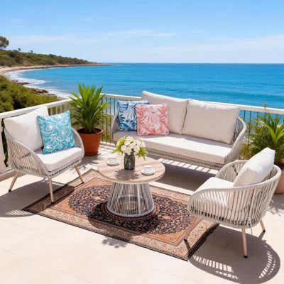 4 - Person Patio Conversation Sets With Cushions | Wayfair North America