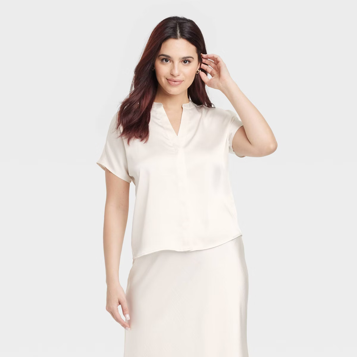 Women's Short Sleeve V-Neck Blouse - A New Day™ | Target