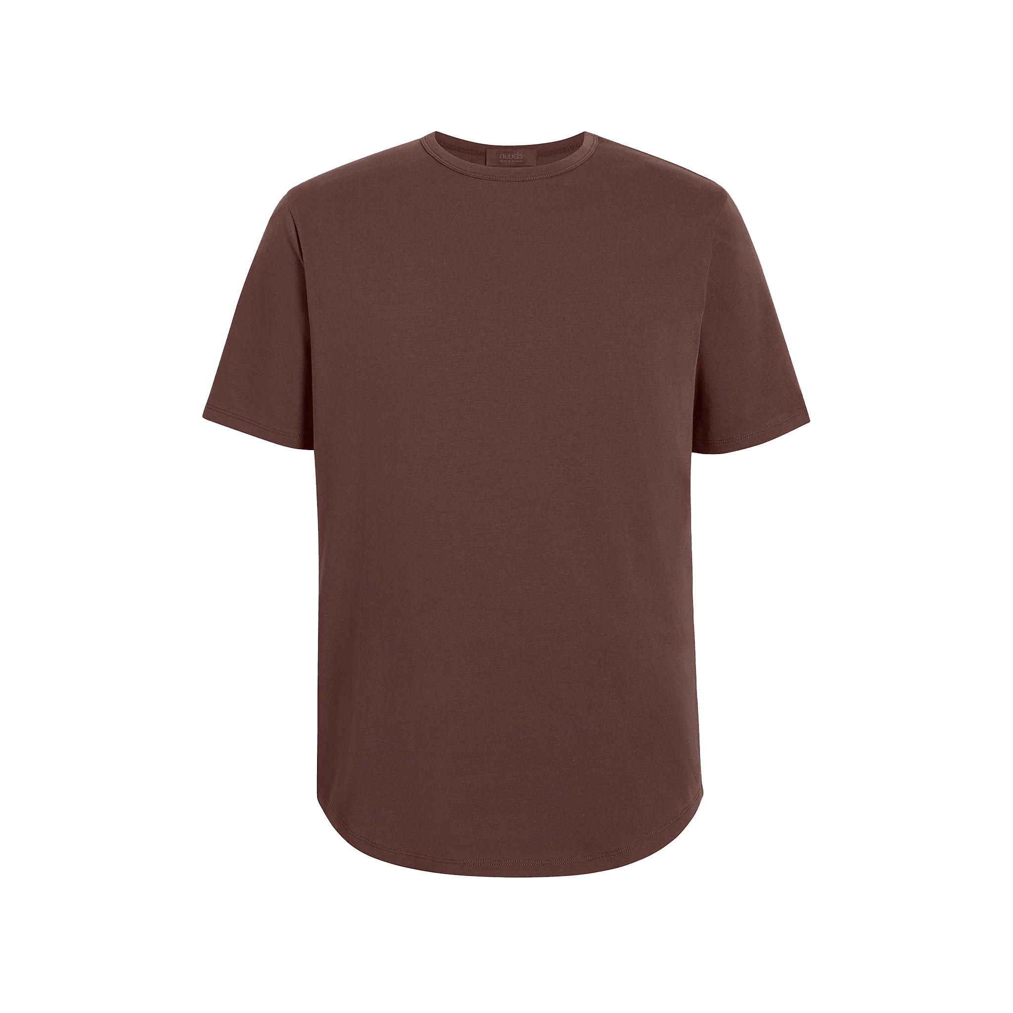 Short Sleeve Curved Hem T-Shirt | Coffee | Nuuds US